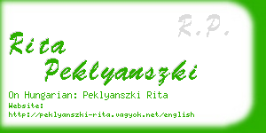 rita peklyanszki business card